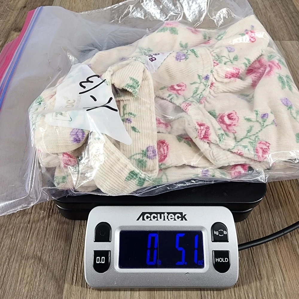 Vintage Baby B'gosh Bubble Corduroy‎ Overalls Vestback Floral Print 6-9 Months